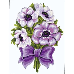 DMC Anemones and Bow Tapestry Canvas