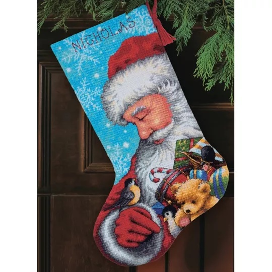 Image 1 of Dimensions Santa and Toys Stocking Tapestry Kit