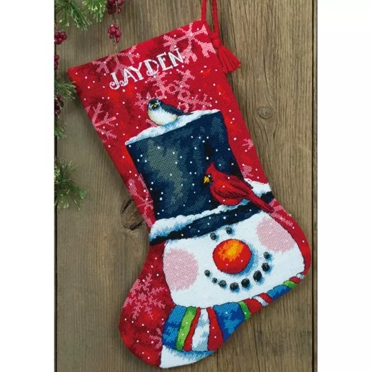 Image 1 of Dimensions Snowman and Friends Stocking Tapestry Kit