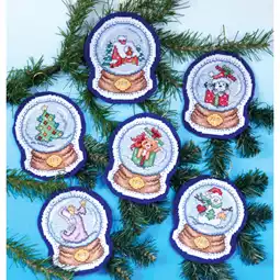 Design Works Crafts Snow Globes Ornaments Christmas Cross Stitch Kit