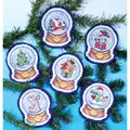 Image of Design Works Crafts Snow Globes Ornaments Christmas Cross Stitch Kit