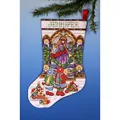 Image of Design Works Crafts Stained Glass Stocking Christmas Cross Stitch Kit