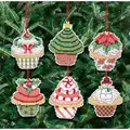 Image of Janlynn Christmas Cupcake Ornaments Cross Stitch Kit