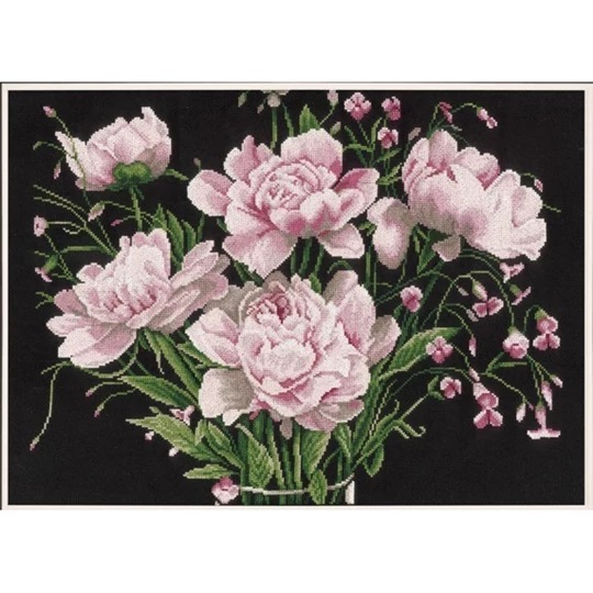 Image 1 of Lanarte Pink Roses Cross Stitch Kit