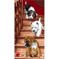 Image of Royal Paris Puppies on Stairs Tapestry Canvas