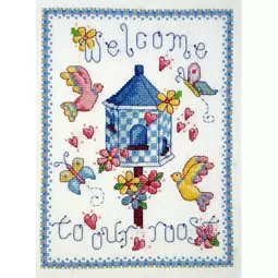 Cinnamon Cat Welcome to Our Roost Cross Stitch Kit