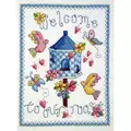 Image of Cinnamon Cat Welcome to Our Roost Cross Stitch Kit