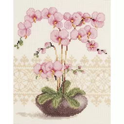Vervaco Pink Orchid Cross Stitch Kit