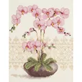 Image of Vervaco Pink Orchid Cross Stitch Kit