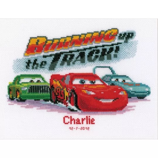 Image 1 of Vervaco Burning up the Track Cross Stitch Kit