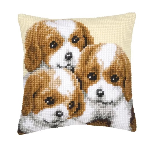 Image 1 of Vervaco Three Puppies Cross Stitch Kit