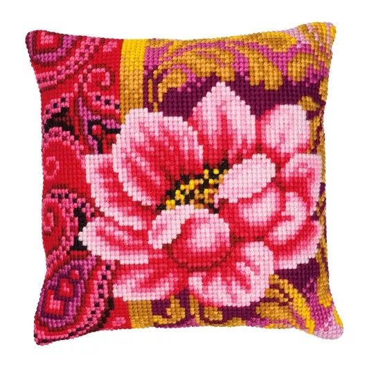 Image 1 of Vervaco Pink Flower Cross Stitch Kit