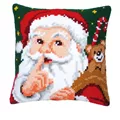 Image of Vervaco Father Christmas Cushion Cross Stitch Kit