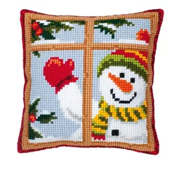 Vervaco Snowman Window Christmas Cross Stitch Kit