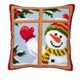 Image of Vervaco Snowman Window Christmas Cross Stitch Kit