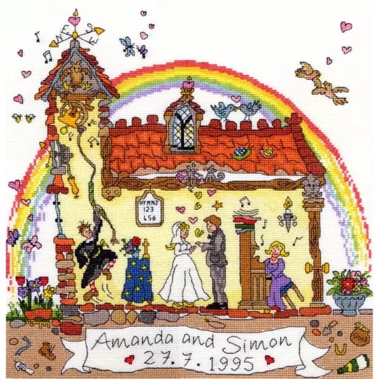 Image 1 of Bothy Threads Cut Thru Wedding Wedding Sampler Cross Stitch Kit