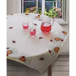 Anchor Marguerite and Ladybird Tablecloth Cross Stitch Kit
