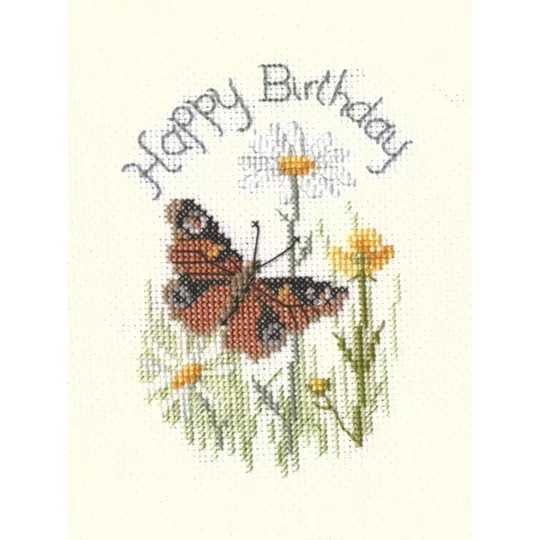 Image 1 of Derwentwater Designs Butterfly Birthday Cross Stitch Kit