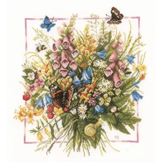 Image 1 of Lanarte Summer Bouquet - Aida Cross Stitch Kit
