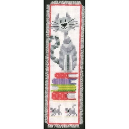 Vervaco Cat and Books Bookmark Cross Stitch Kit