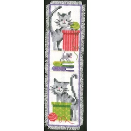 Vervaco Cat and Boxes Bookmark Cross Stitch Kit
