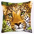 Image of Vervaco Leopard Cushion Cross Stitch Kit