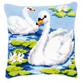 Image of Vervaco Swans Cushion Cross Stitch Kit