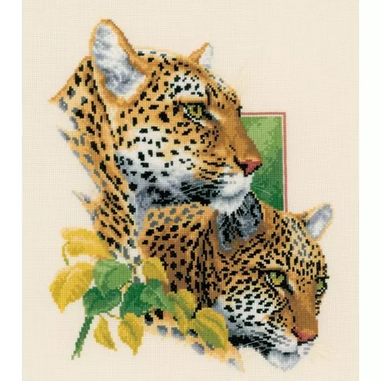 Image 1 of Vervaco Leopard Duo - Aida Cross Stitch Kit