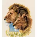 Image of Vervaco Lion Duo - Aida Cross Stitch Kit