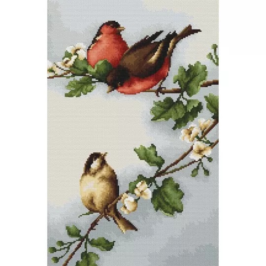 Image 1 of Luca-S Birds on Branch Cross Stitch Kit