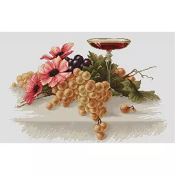 Luca-S Flowers and Grapes Cross Stitch Kit