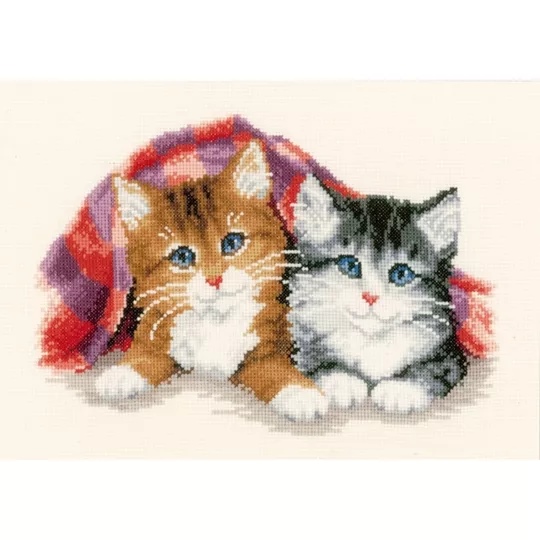 Image 1 of Vervaco Kittens Under the Rug Cross Stitch