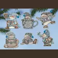 Image of Design Works Crafts Cocoa Snowmen Ornaments Christmas Cross Stitch Kit
