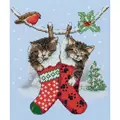 Image of Anchor Christmas Kittens Cross Stitch