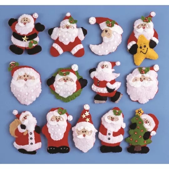 Image 1 of Design Works Crafts Santa Ornaments Christmas Craft Kit