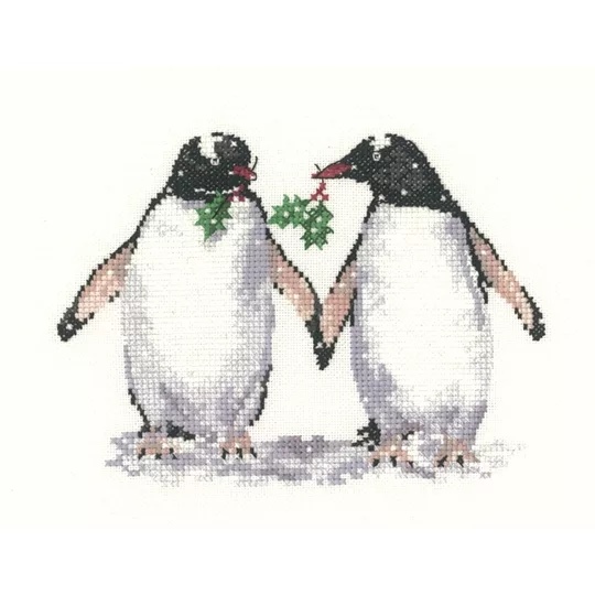 Image 1 of Heritage Christmas Penguins - Aida Cross Stitch Kit