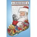 Image of Design Works Crafts Santa and Kitten Stocking Christmas Cross Stitch