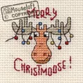 Image of Mouseloft Merry Christmoose Christmas Card Making Christmas Cross Stitch Kit