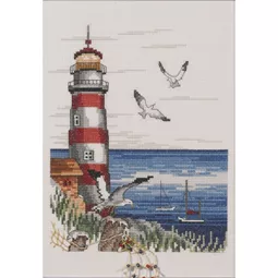 Permin Lighthouse and Gulls Cross Stitch Kit
