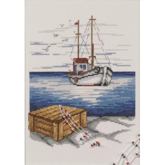 Image 1 of Permin Sailing Ship Cross Stitch Kit