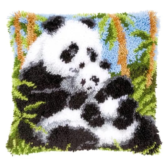 Image 1 of Vervaco Panda Latch Hook Cushion Kit