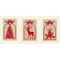 Vervaco Rustic Christmas Set Christmas Card Making Cross Stitch Kit