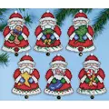 Image of Design Works Crafts Santas Gifts Ornaments Christmas Cross Stitch Kit