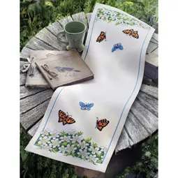 Anchor Anemone and Butterfly Runner Cross Stitch Kit