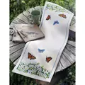 Image of Anchor Anemone and Butterfly Runner Cross Stitch Kit