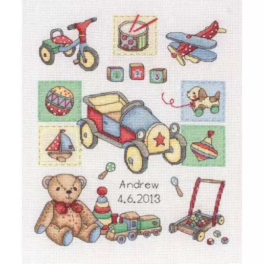 Image 1 of Anchor Boy Birth Sampler Cross Stitch Kit