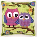Image of Vervaco Owls Cushion Cross Stitch Kit