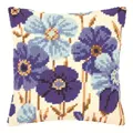 Image of Vervaco Blue Flowers Cushion Cross Stitch Kit