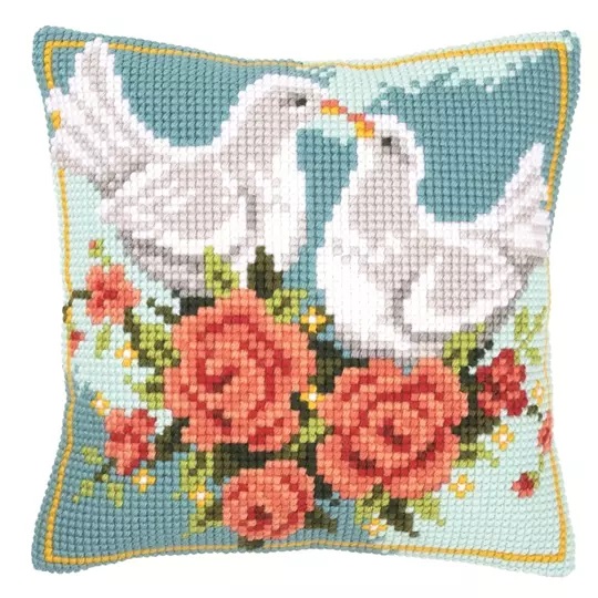 Image 1 of Vervaco White Doves Cushion Cross Stitch Kit