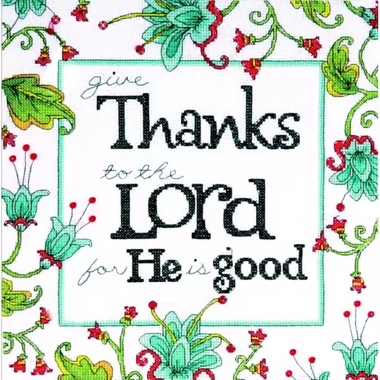 Image 1 of Design Works Crafts Give Thanks Cross Stitch Kit